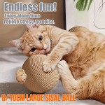 Portable Sisal Cat Toy Ball Large Not Easy Lose Self-Playing Chew Resistant Scratch Interactive Exercise Fun Pet Supply