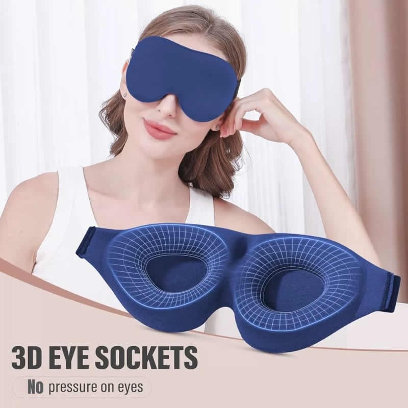 Breathable 3D Total Blackout Light Sleeping Eye Mask Soft Breathable Padded Relieve Fatigue Masker Blindfold Aid Eyepatch