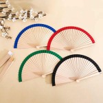 Adjustable Classic Plain Design Spanish Folding Fan Traditional Multipurpose Decorative 23cm Portable Handmade Summer Cooling