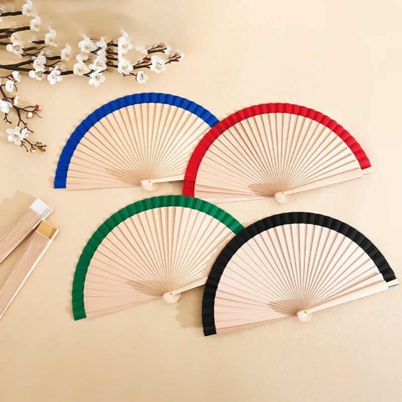 Adjustable Classic Plain Design Spanish Folding Fan Traditional Multipurpose Decorative 23cm Portable Handmade Summer Cooling