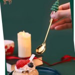 Non-toxic Christmas Decorations Home Table Decor Stainless SpoonsFork Cutlery Set Elk Xmas Tree Year