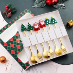 Non-toxic Christmas Decorations Home Table Decor Stainless SpoonsFork Cutlery Set Elk Xmas Tree Year