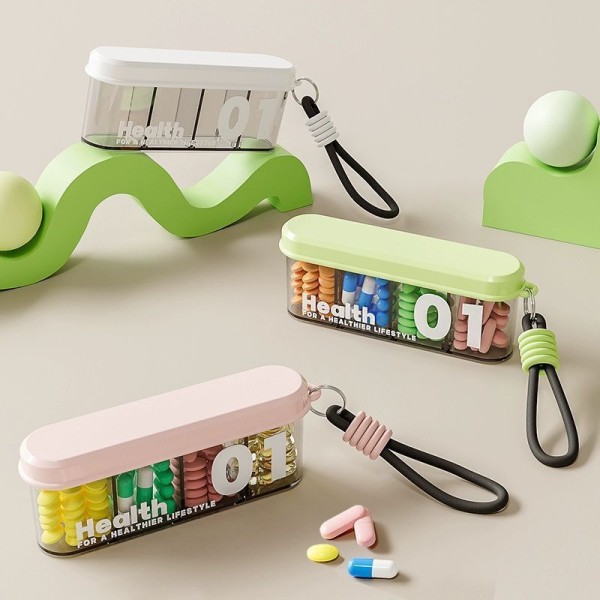 Sleek Portable Pill Dispenser Medicine Storage Box Mini Organizer Three Times Day