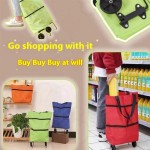 Sleek Foldable Shopping Bag Wheels Grocery Cart Tug Portable Large-capacity Men Women Household Supermarket