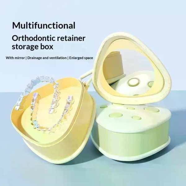 Modern Design Retainer Case Mouthguard Organizer Box Dental Appliance Supplies Denture Fake Teeth Mouth Guard Container Storage