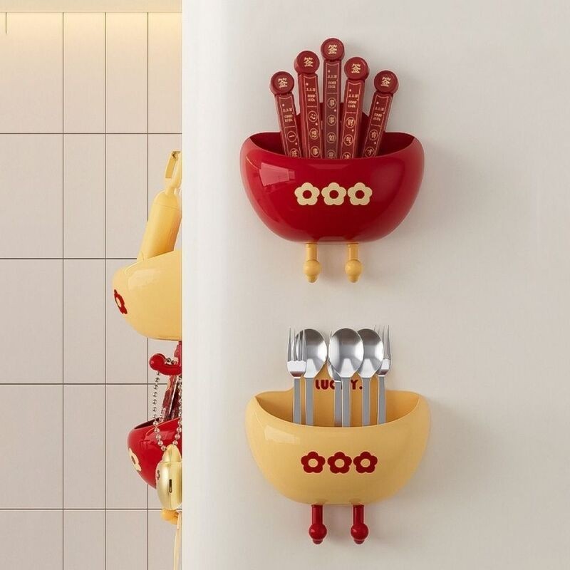 Space-saving Pieces Plastic Yuanbao Magnetic Storage Box Wall Mounted Punch-free Refrigerator Decorative Cute Pen Holder