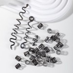 Gift Ready 28pcs set Decoration Alloy Hair Ring Clips Golden Curve Dirty Braid Buckles Silver Snake Dreadlocks Beads Daily