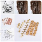 Gift Ready 28pcs set Decoration Alloy Hair Ring Clips Golden Curve Dirty Braid Buckles Silver Snake Dreadlocks Beads Daily