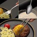 Compact Tableware Set Stainless Steel Korean Spoon Fork Chopsticks Piece Portable Student Outdoor Traveling Pull Out Gift