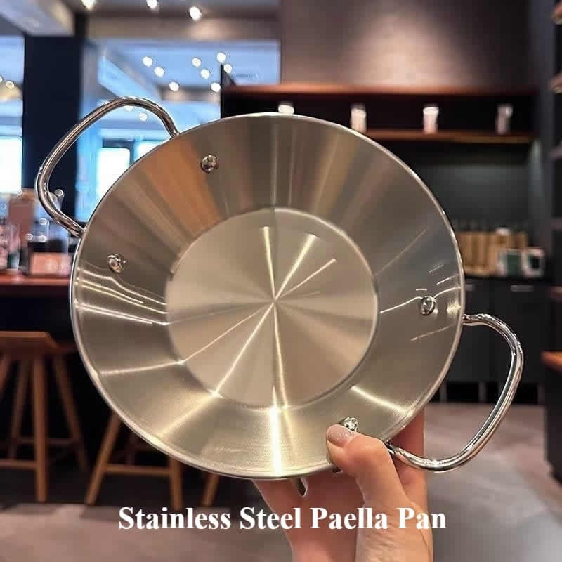 Compact Seafood Rice Pan Frying Stainless Steel Korean Commercial Plate 22cm