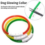 Breathable Rechargeable Fiber Optic Dog Collar Luminous Night Glow Pet Accessory Detachable Safety Enhanced Nighttime Visibi