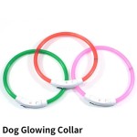 Breathable Rechargeable Fiber Optic Dog Collar Luminous Night Glow Pet Accessory Detachable Safety Enhanced Nighttime Visibi
