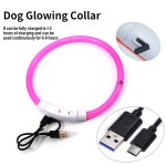 Breathable Rechargeable Fiber Optic Dog Collar Luminous Night Glow Pet Accessory Detachable Safety Enhanced Nighttime Visibi
