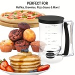 Easy To Clean 900ml Batter Dispenser Squeeze Handle Kitchen Gadget Cupcakes Waffles Pancakes Bakes Easy Fill Dispensing Bottle