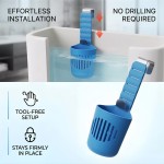 Sleek Multifunctional Hanging Toilet Tank Caddy Adjustable Bathroom Holder Deodorant Cleaning Tablets Storage Rack