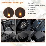 Adjustable USB LED Flame Type Night Light Frosted Clear Glass Flickering Dynamic Flash Mood Lighting Car Interior Home Lamp
