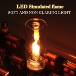Adjustable USB LED Flame Type Night Light Frosted Clear Glass Flickering Dynamic Flash Mood Lighting Car Interior Home Lamp