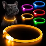 Long Battery Life LED Dog Collar Rechargeable Working Mode More Lighter Softer Max 70cm Night Safety Flashing Glow Anti Lost