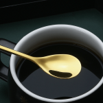 Versatile Stainless Steel Water Cup Stirring Spoons Leaf Shape Golden Silver Coffee Spoon Dinnerware Long Handled Dessert Fork