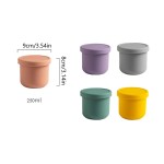 Compact 250ML Lunch Box Kids Salad Dressing Container Non-stick Silicone Lid Reusable Bento Ice Cube Mold