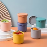 Compact 250ML Lunch Box Kids Salad Dressing Container Non-stick Silicone Lid Reusable Bento Ice Cube Mold