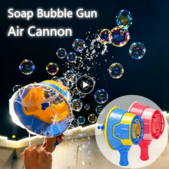 High Quality Air Cannon Soap Bubble Gun Novelty Toys Kids Outdoor Play Machine Handheld Multi Hole Interactive Maker Fun