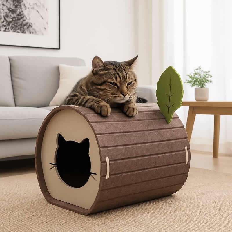 Soft Fun Felt Cave Cat House Tree Hole Semi-enclosed Scratching Post Wear-resistant Foldable Bed sleeping