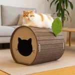 Soft Fun Felt Cave Cat House Tree Hole Semi-enclosed Scratching Post Wear-resistant Foldable Bed sleeping