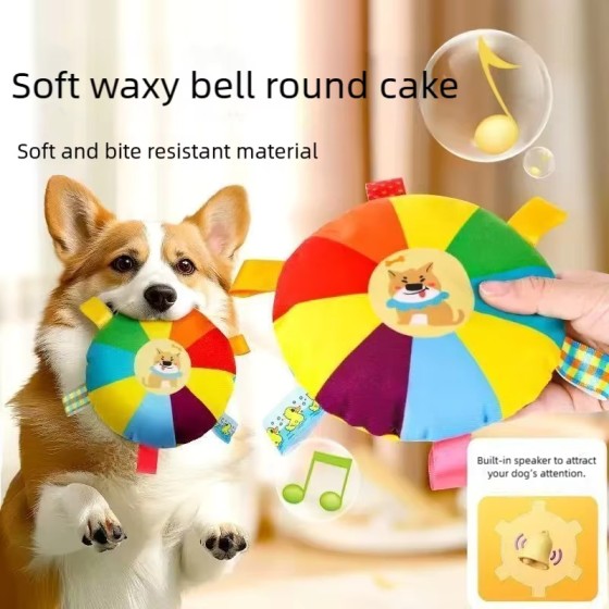 Lightweight Plush Disc Dog Toy Sound Making Bite Resistant Teeth Grinding Boredom Relief Self Fun Energy Consuming Pet Chew