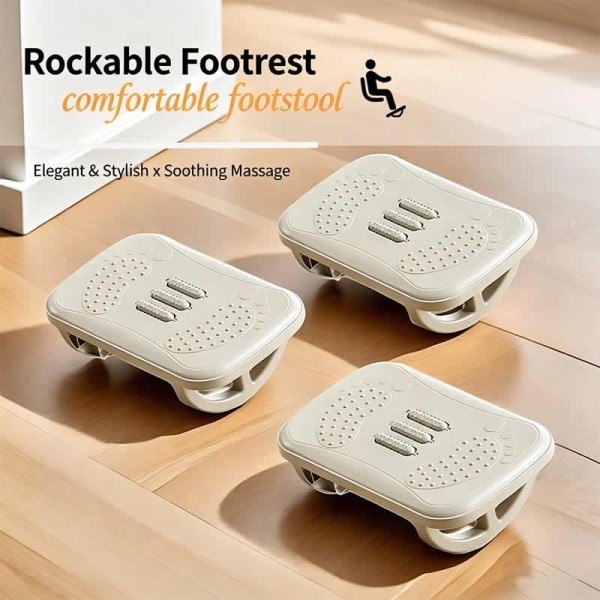Waterproof Ergonomic Under Desk Foot Rest Massage Rollers Portable Adjustable Height Stool Home Office Orthopedic Leg Riser