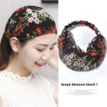 Breathable Floral Lace Mesh Headband Wide Turban Hair Scarf Cover Gray Breathable Face Wash Band Daily Headwear