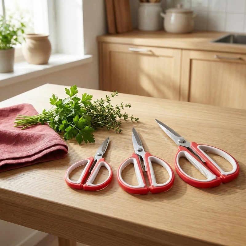 Sturdy Heavy Duty Multipurpose Scissors Size High-Carbon Steel Built-in Opener Non-Slip Grip Kitchen Crafting Gardening