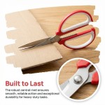 Sturdy Heavy Duty Multipurpose Scissors Size High-Carbon Steel Built-in Opener Non-Slip Grip Kitchen Crafting Gardening
