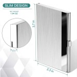 Stackable Premium Ultra thin Stainless Steel Business Card Holder Silver Metal Pocket Case Men Women Simple Design Wallet