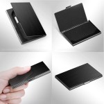 Stackable Premium Ultra thin Stainless Steel Business Card Holder Silver Metal Pocket Case Men Women Simple Design Wallet