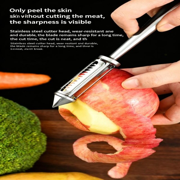 Heat Resistant 5-in-1 Vegetable Peeler Grater Bottle Opener Multi-Purpose Kitchen Tool Peeling Potatoes Carrots Ergonomic