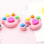 Buildable Fashion Cartoon Cat Paw Highlighter Pen Graffiti Handmade Funnyl DIY Marking Fluorescent Marker Birthday Gift