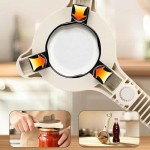 High Quality 4-in-1 Jar Opener Adjustable Stainless Steel Non-Slip Seniors Weak Hands Arthritis Left-Handed Fits Glass Sauce