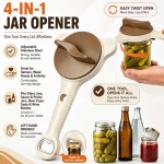 High Quality 4-in-1 Jar Opener Adjustable Stainless Steel Non-Slip Seniors Weak Hands Arthritis Left-Handed Fits Glass Sauce