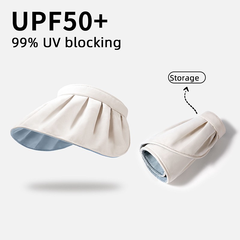 Durable Fashion Solid Color Sun Hat Women Summer Empty Large Brim UV Protection Foldable Fisherman Cap Girls Travel Outdoor