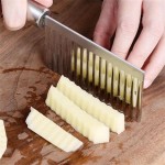 Easy To Clean Stainless Steel Potato Chip Slicer Serrated Chopper Crinkle Wavy Knife Vegetable Fruit Wave French Fry Maker Tools