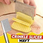 Easy To Clean Stainless Steel Potato Chip Slicer Serrated Chopper Crinkle Wavy Knife Vegetable Fruit Wave French Fry Maker Tools