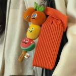Foldable Mobile Phone Pocket Crossbody Knitted Handbag Bag Soft Polyester Material Universal Fashionable Decorative Storage