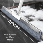 Lightweight Silicone Scraper Broom Non-Stick Bristles Wiper Long Ergonomic Handle Squeegee Scrubber Floor Toilet Bathroom Glass