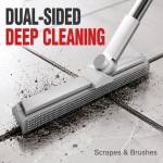 Lightweight Silicone Scraper Broom Non-Stick Bristles Wiper Long Ergonomic Handle Squeegee Scrubber Floor Toilet Bathroom Glass