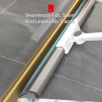 Lightweight Silicone Scraper Broom Non-Stick Bristles Wiper Long Ergonomic Handle Squeegee Scrubber Floor Toilet Bathroom Glass