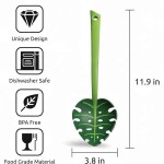 Dishwasher Safe Jungle Leaf Silicone Spaghetti Spoon Long Handle Noodle Colander Strainer Kitchen Cooking Gadget
