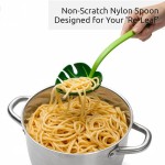 Dishwasher Safe Jungle Leaf Silicone Spaghetti Spoon Long Handle Noodle Colander Strainer Kitchen Cooking Gadget