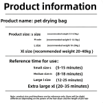 Lightweight Pet drying bag blow-drying cats dogs suitable bathing fur clothes