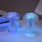 Easy To Install LED Jellyfish Night Lamp Button Battery Mushroom Table Lamps Living Room Bedroom Bedside Desktop Decor Atmosphere Light